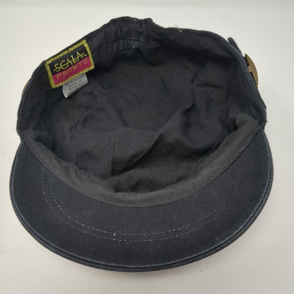 Scala Pronto Fitted Cadet Army Cap Hat Solid Blac… - image 7